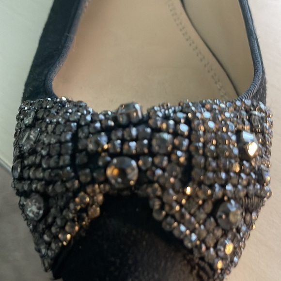 Tory Burch Vanessa Black Suede Beaded Bow Flats Women Shoes Size 8 - Picture 10 of 10